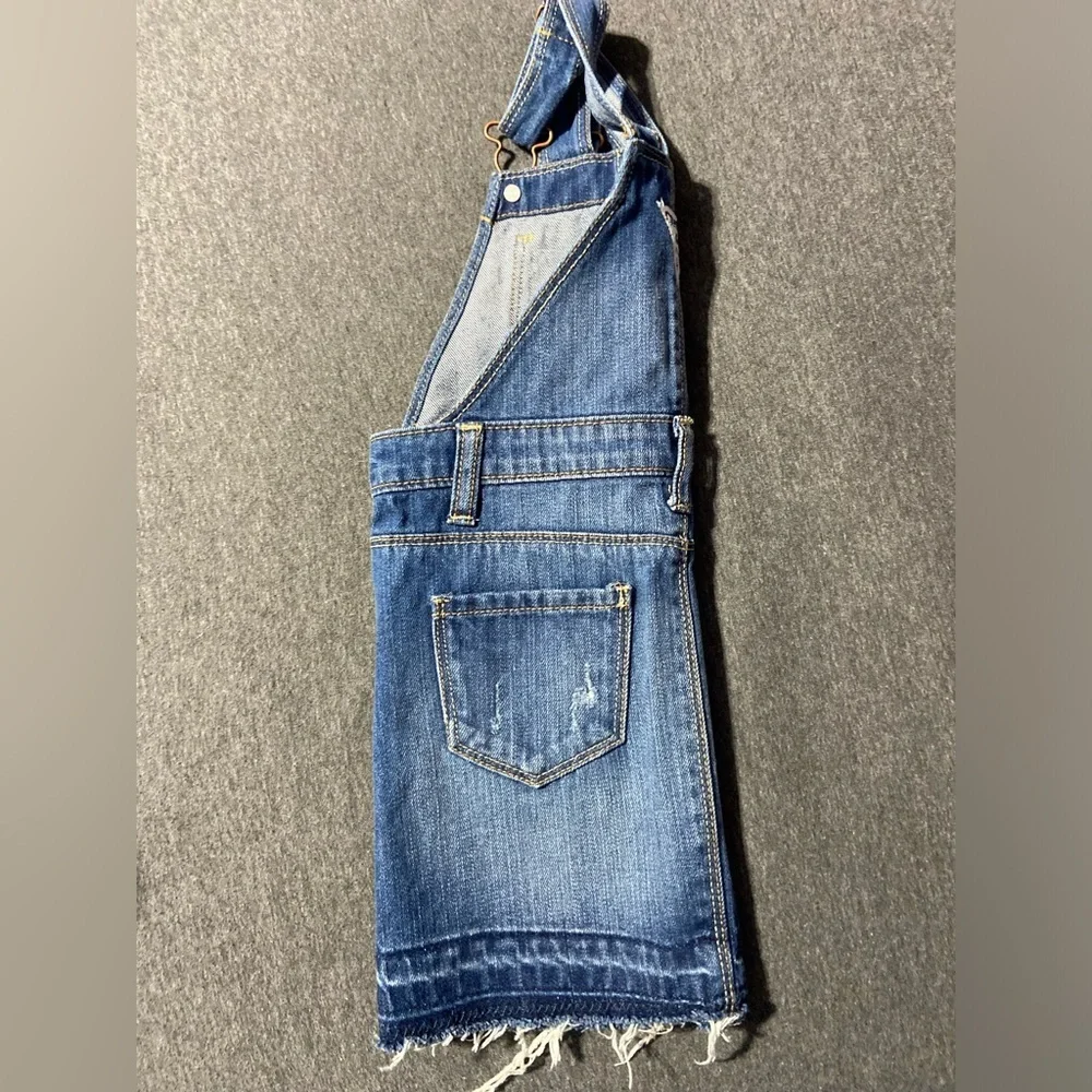 Oshkosh Kids Girls Size 4 Overalls Distressed Blue Jean Denim Dress Bibs NEW